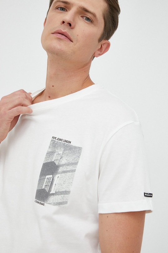 Pepe Jeans t-shirt bawełniany biały PM508495.803