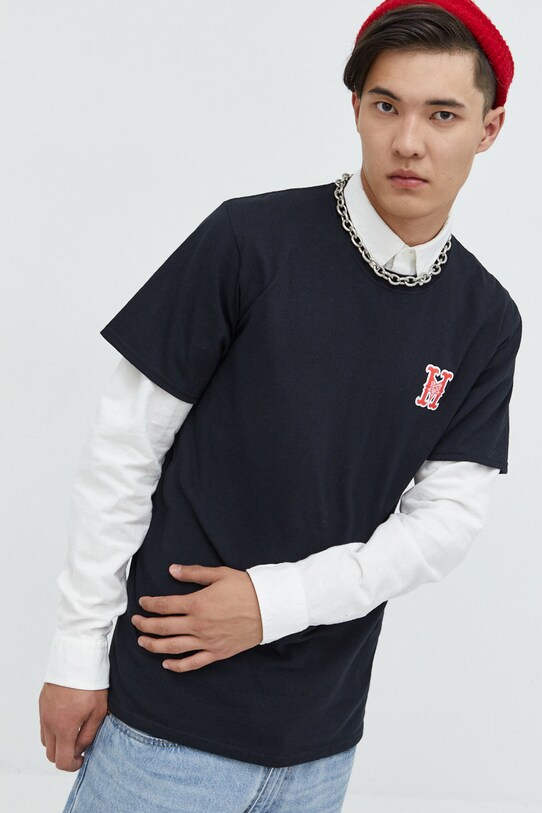 Odzież HUF t-shirt bawełniany x Trasher ts01919 czarny