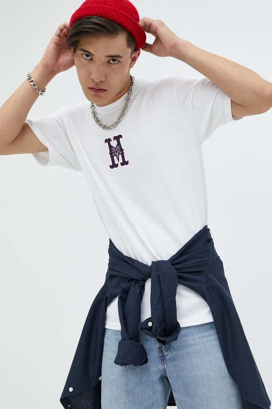HUF t-shirt bawełniany x Trasher nadruk biały ts01923
