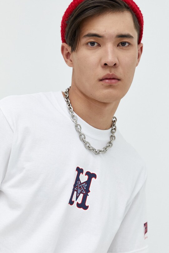 HUF pamut póló X Trasher fehér ts01923