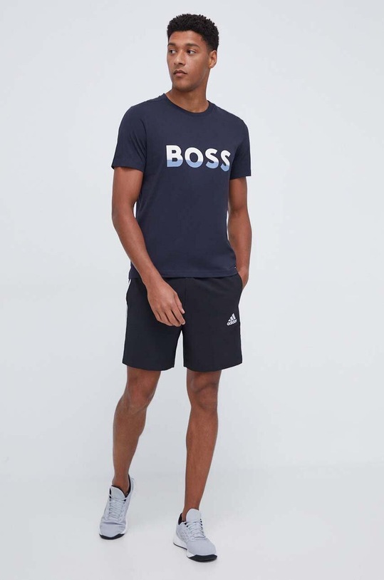 BOSS t-shirt bawełniany BOSS ATHLEISURE 50477616 granatowy AW23