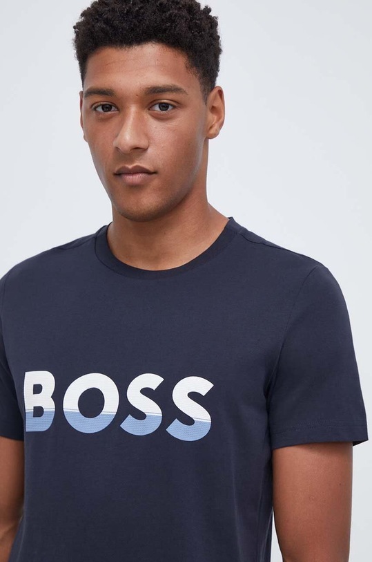 BOSS t-shirt bawełniany BOSS ATHLEISURE granatowy 50477616