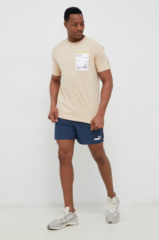 Puma tricou din bumbac 536315 bej SS23