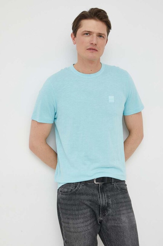 Памучна тениска BOSS CASUAL 50478771 син AW23