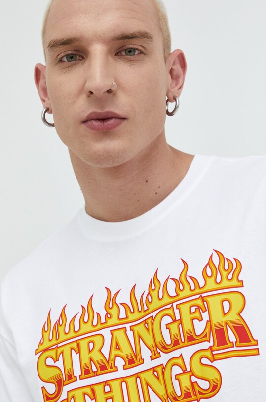 Champion t-shirt bawełniany xStranger Things biały 217791