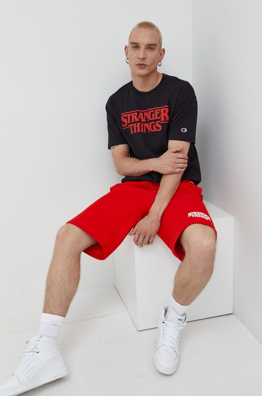 Champion t-shirt bawełniany xStranger Things 217791 czarny AW22