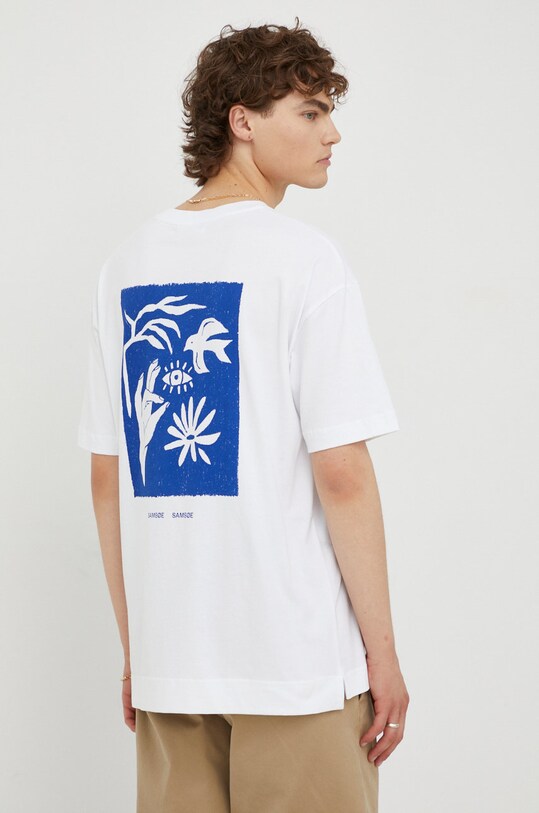 Oblečení Bavlněné tričko Samsoe Samsoe M22300123 bílá
