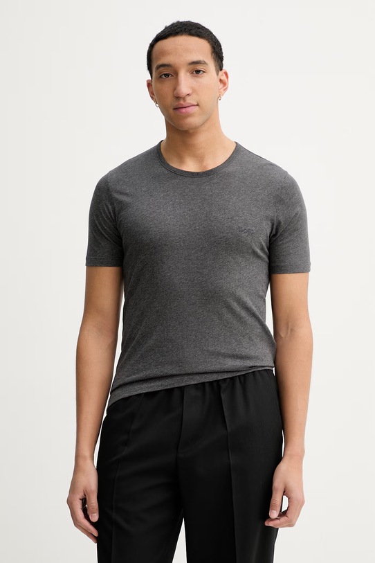 BOSS tricou din bumbac (3-pack) TShirt RN 3P Classic melanj negru 50475284