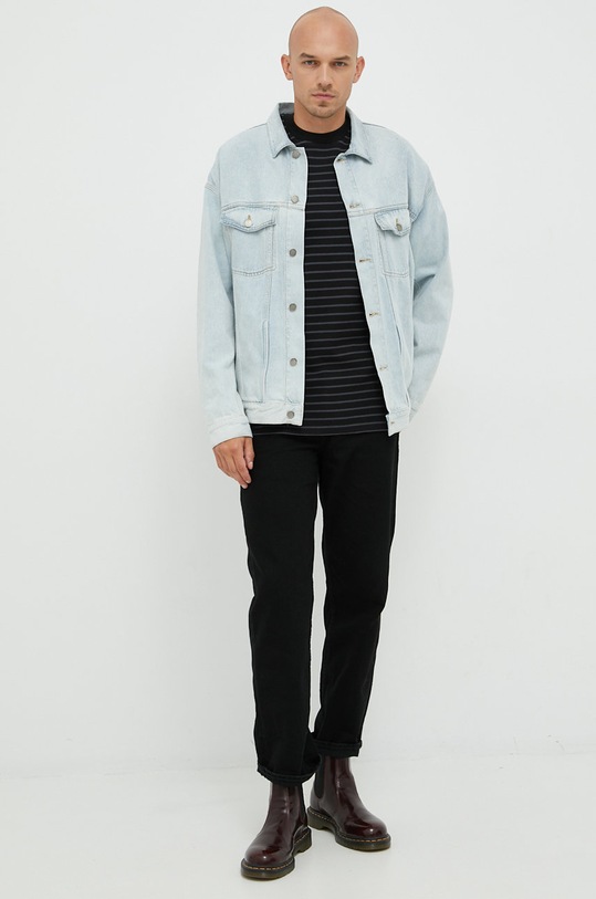 Sisley t-shirt bawełniany 3NUSS101E.902 czarny AW22