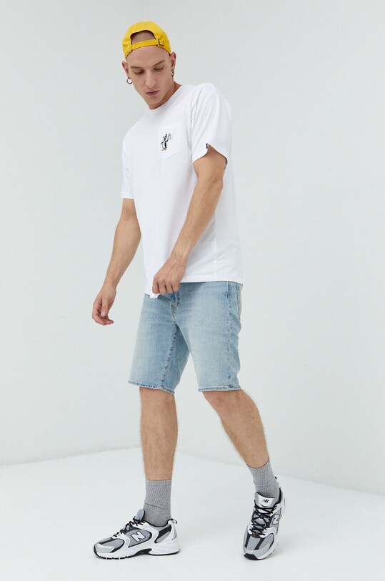 Βαμβακερό μπλουζάκι Vans VN0A7S6QWHT1 λευκό AW22