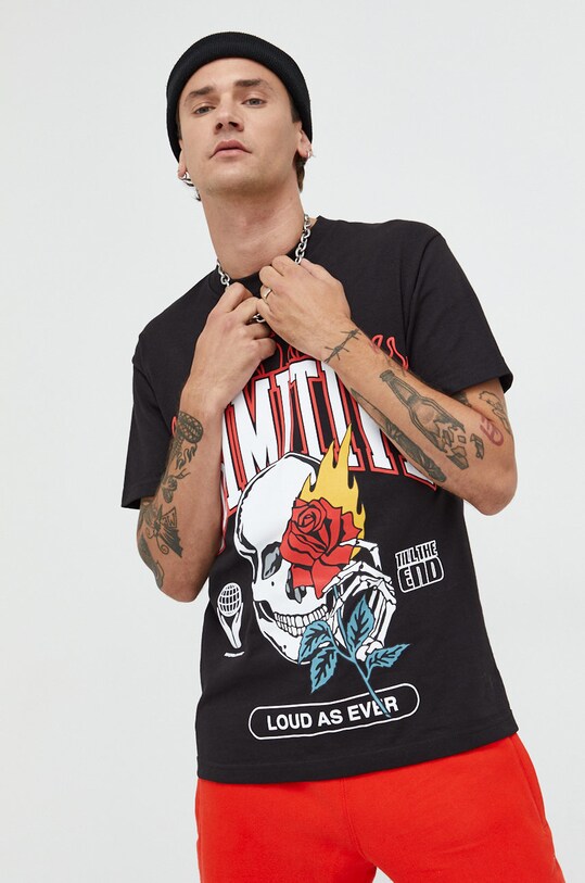 Primitive t-shirt bawełniany nadruk czarny papfa2201.blk