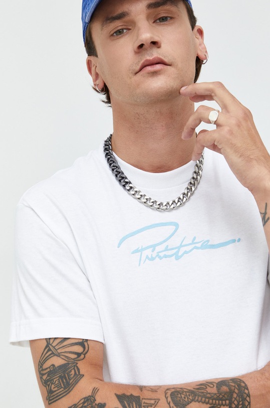 Памучна тениска Primitive papfa2203.wht бял