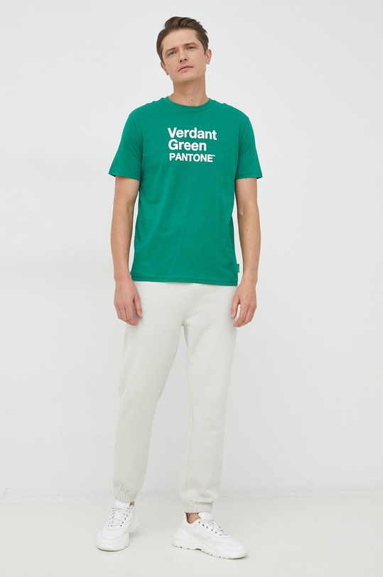 Bavlněné tričko United Colors of Benetton 3096U1045.256 zelená AW22