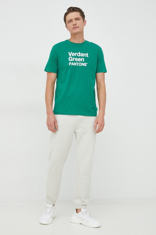 Bavlněné tričko United Colors of Benetton 3096U1045.256 zelená AW22
