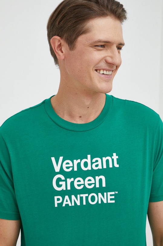 Bavlněné tričko United Colors of Benetton zelená 3096U1045.256