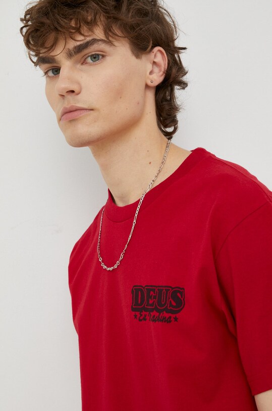Odzież Deus Ex Machina t-shirt bawełniany DMF221400B czerwony