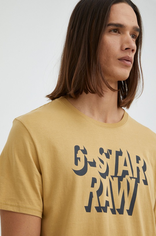 G-Star t-shirt bawełniany beżowy D22210.C506