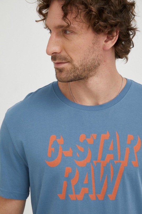 G-Star t-shirt bawełniany niebieski D22210.C506
