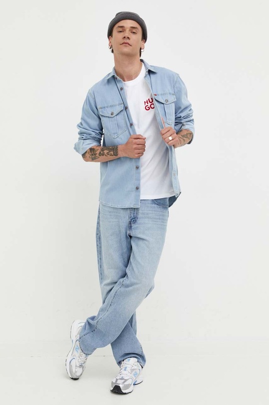 HUGO t-shirt bawełniany 50477006 biały AW23