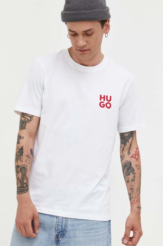 HUGO t-shirt bawełniany biały 50477006