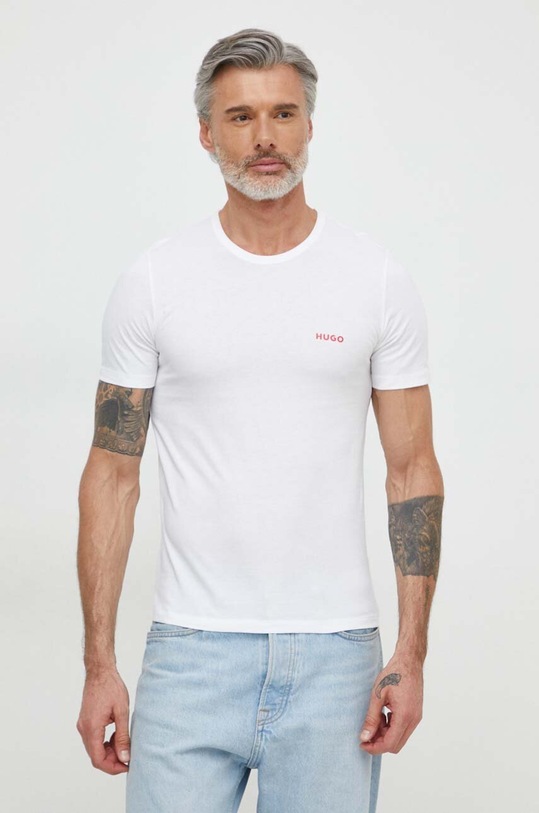 Oblečenie Bavlnené tričko HUGO 3 - pack 3-pak 50480088 biela
