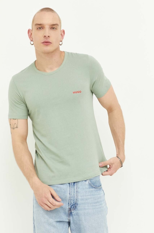 HUGO t-shirt bawełniany 3-pack 50480088 zielony NC24