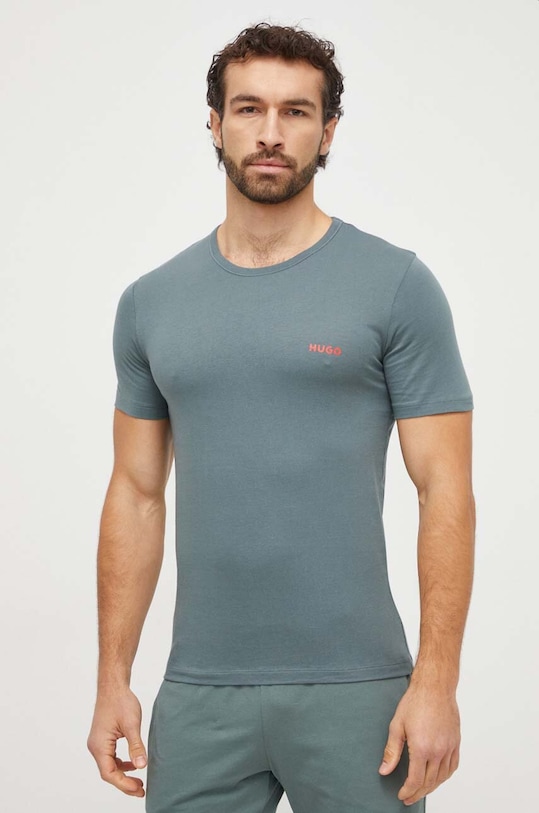 Bavlnené tričko HUGO 3-pak 50480088 sivá NC24