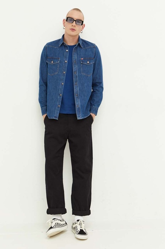 Pamučna majica HUGO 3-pack plava 50480088