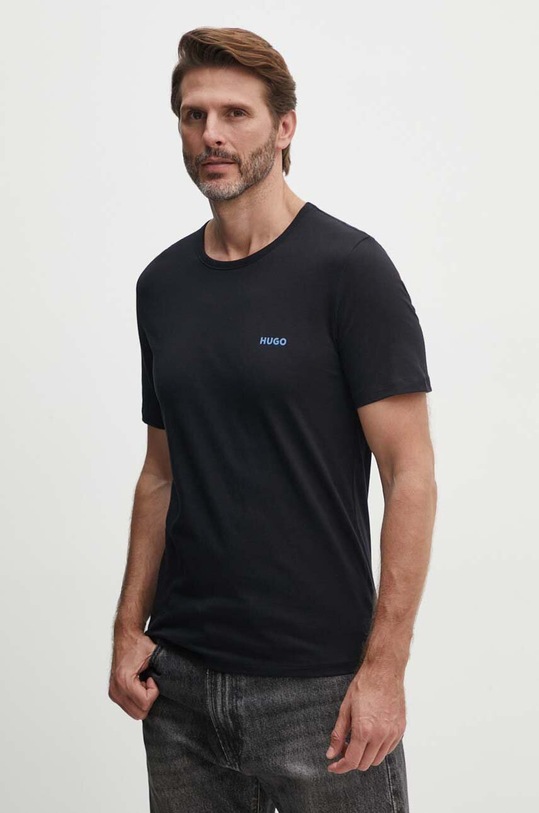Oblečenie Bavlnené tričko HUGO 3 - pack 3-pak 50480088 čierna
