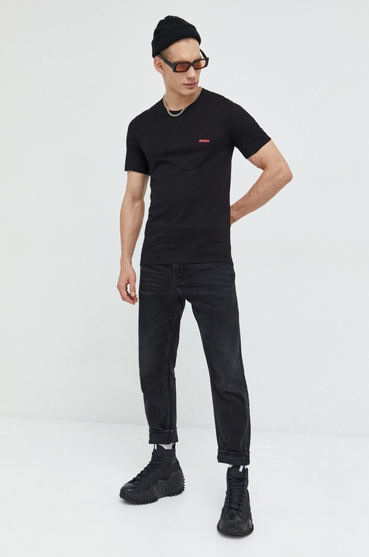 HUGO t-shirt bawełniany 3-pack 50480088 czarny NC24