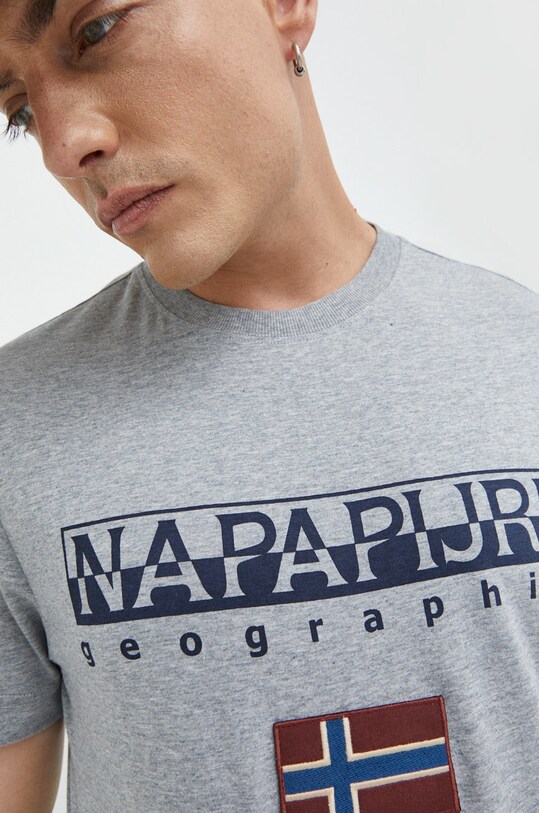 Napapijri t-shirt semplice grigio NP0A4GDQ1601