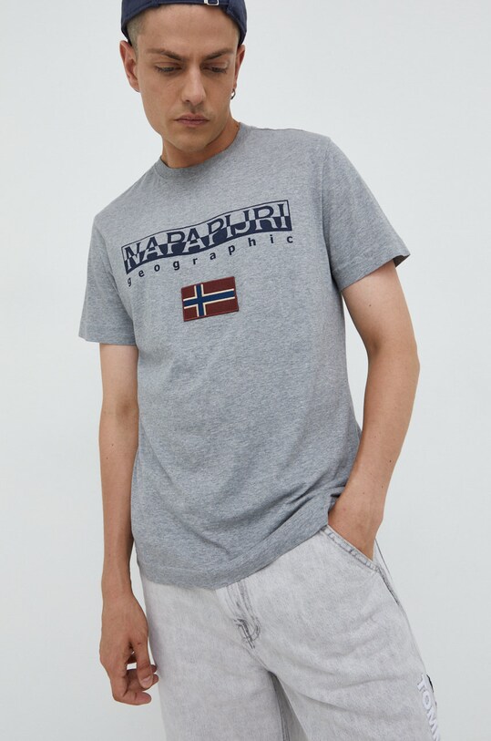 Napapijri t-shirt grigio NP0A4GDQ1601