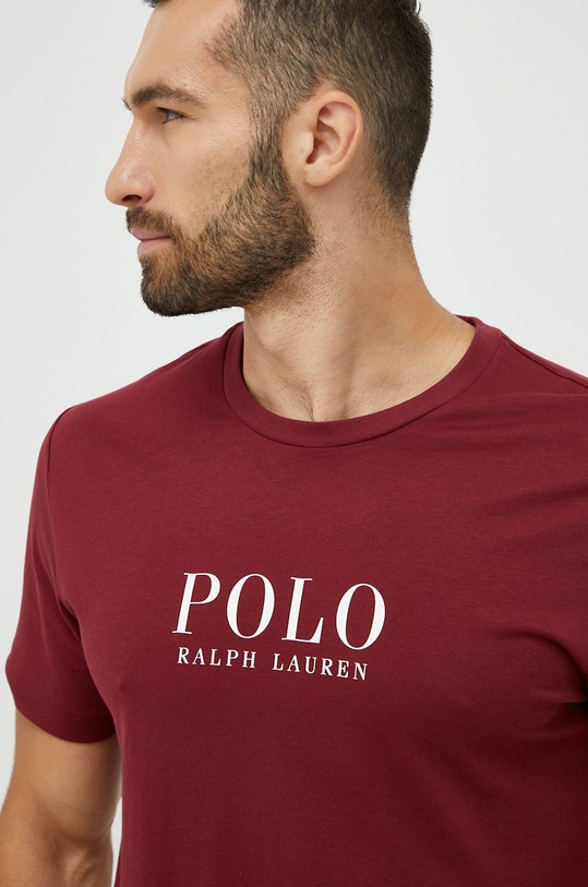 Oblečení Bavlněné pyžamové tričko Polo Ralph Lauren 714862615008 burgundské