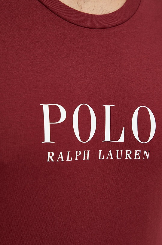 Bavlněné pyžamové tričko Polo Ralph Lauren burgundské 714862615008