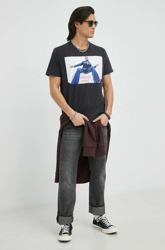 Wrangler tricou din bumbac X Leon Bridges W7ACEEXV6 gri AW22