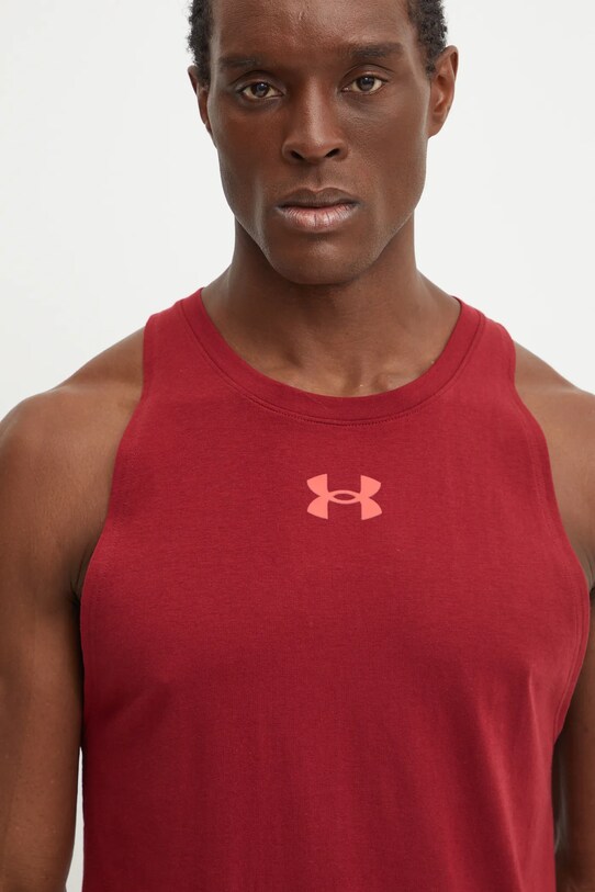 Under Armour tricou Baseline burgundia 1361901