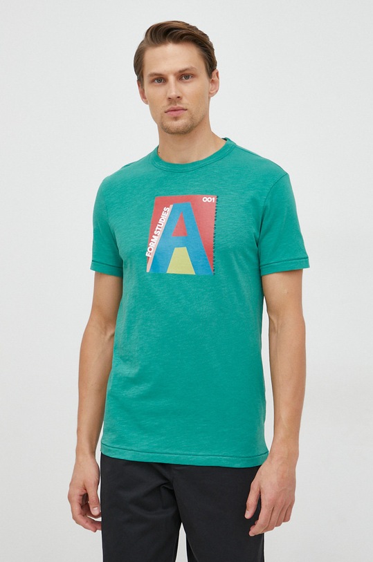 Βαμβακερό μπλουζάκι United Colors of Benetton πράσινο 3F93U103T.00Q