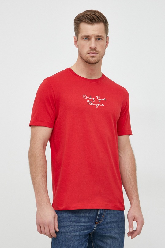 United Colors of Benetton t-shirt bawełniany czerwony 3YR3U103X.281