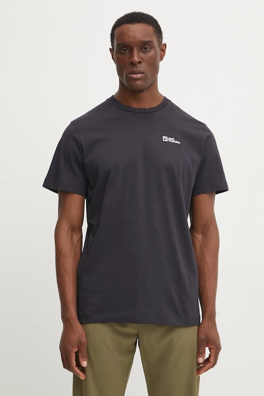 Jack Wolfskin t-shirt bawełniany Essential granatowy 1808382