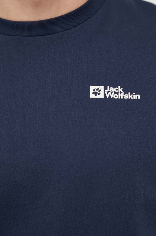 Βαμβακερό μπλουζάκι Jack Wolfskin Essential 1808382 σκούρο μπλε