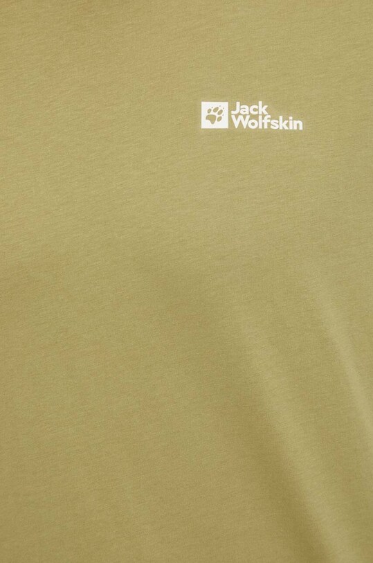 Бавовняна футболка Jack Wolfskin Essential зелений 1808382