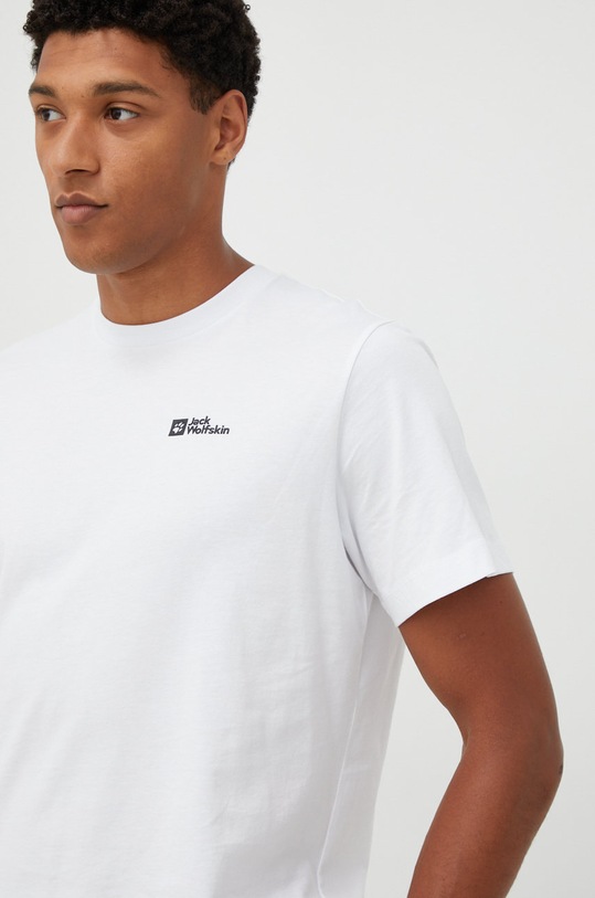 Jack Wolfskin t-shirt bawełniany Essential biały 1808382