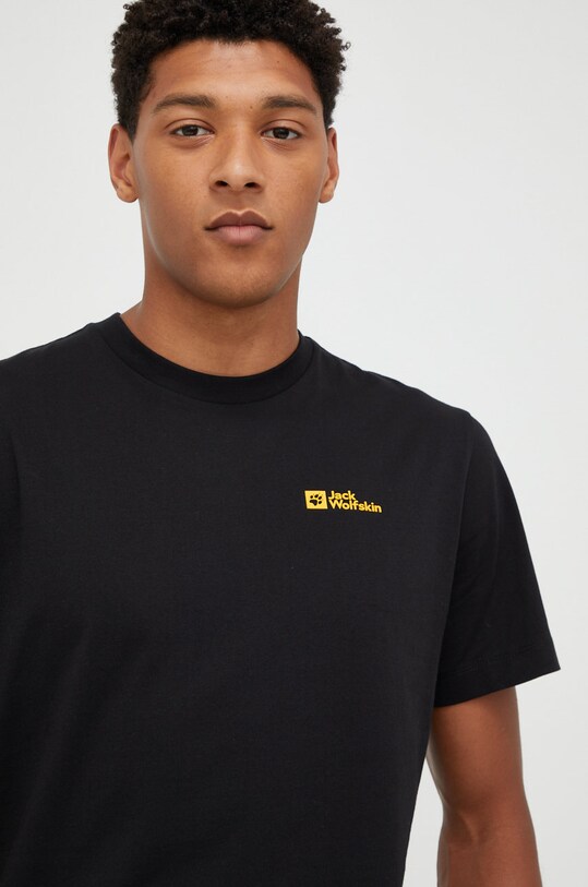 Jack Wolfskin tricou din bumbac Essential negru 1808382
