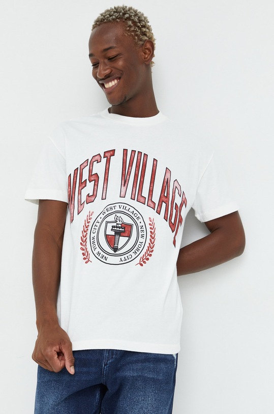 Abercrombie & Fitch t-shirt bawełniany nadruk biały KI123.3635.100