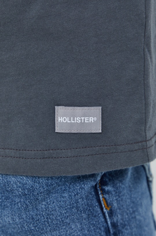Памучна тениска Hollister Co. KI324.2359.110 сив