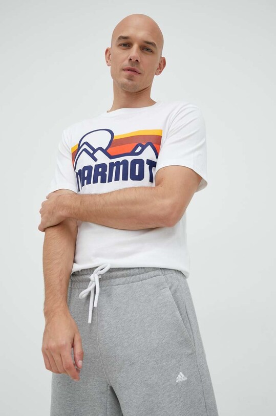 Marmot tricou din bumbac print alb M12561