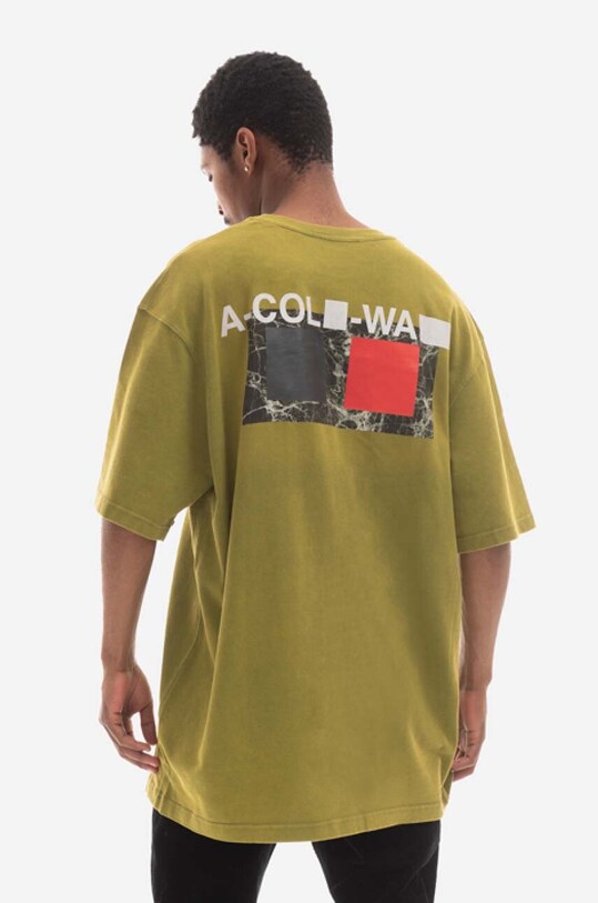 Oblečenie Bavlnené tričko A-COLD-WALL* Relaxed Cubist T-shirt ACWMTS097 COLD LIGHT GREY ACWMTS097 zelená