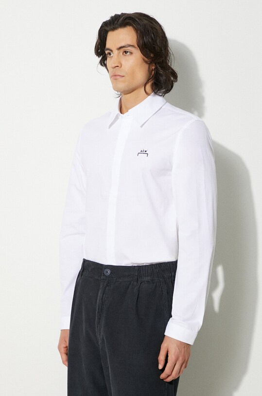 Βαμβακερό πουκάμισο A-COLD-WALL* Bracket Logo T-Shirt λευκό ACWMSH069