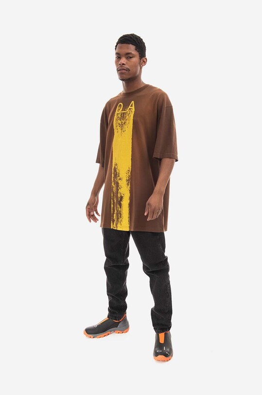 A-COLD-WALL* tricou din bumbac ACWMTS093 maro AW22