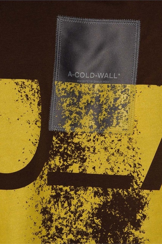 Βαμβακερό μπλουζάκι A-COLD-WALL* ACWMTS093 καφέ